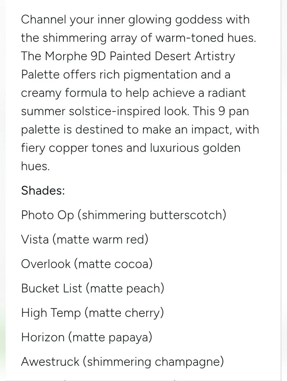 Morphe 9D Painted Desert Artistry Palette